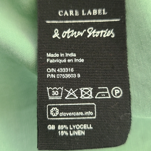 & Other Stories Paris Atelier green true wrap linen blend maxi dress, NWOT,Sz 10 - Picture 7 of 7